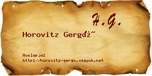 Horovitz Gergő névjegykártya