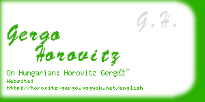 gergo horovitz business card